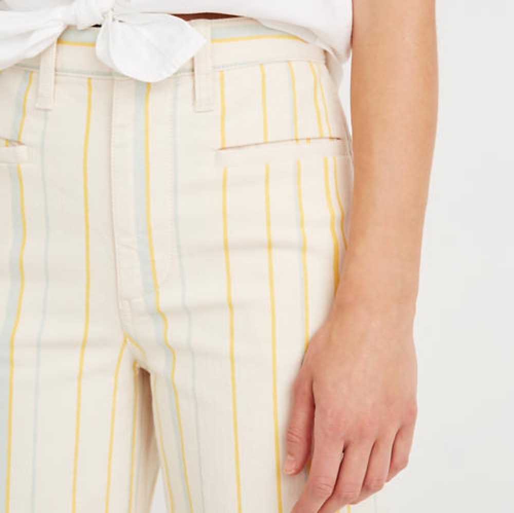 Emmett Wide-Leg Crop Pants in Stripe